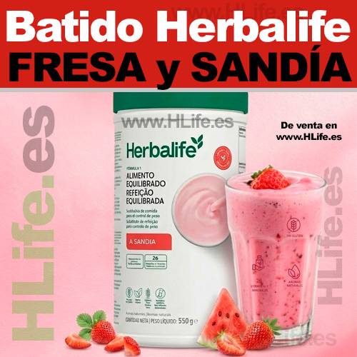batido herbalife sabor fresa y sandía (550g.)
